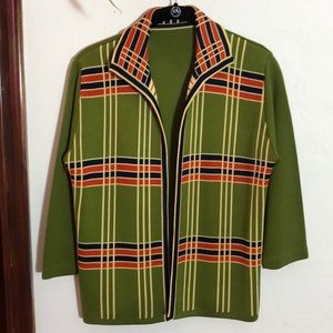 1960’s vintage green plaid sweater MINT